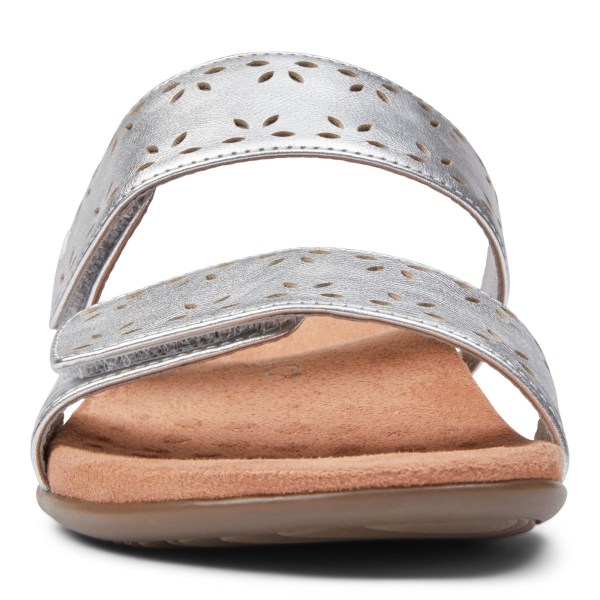 Vionic Sandals Ireland - Randi Slide Sandal Silver - Womens Shoes Online | QRVXO-3867